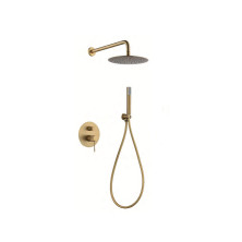 Conjunto de ducha empotrado en oro cepillado Line GPD038/OC